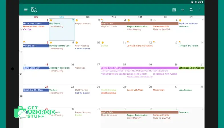 DigiCal best calendar app for android tablet