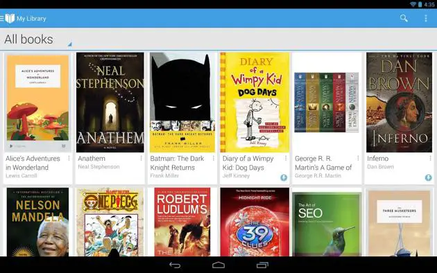 Google Play book app