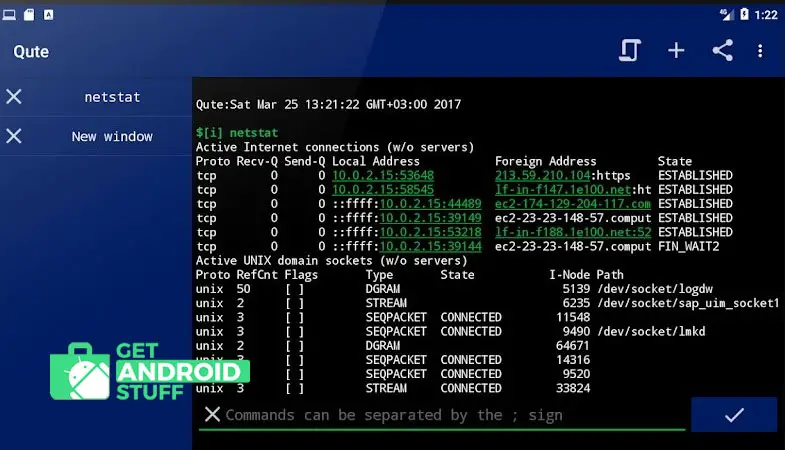 Screenshot of Qute Terminal Emulator app for linux command