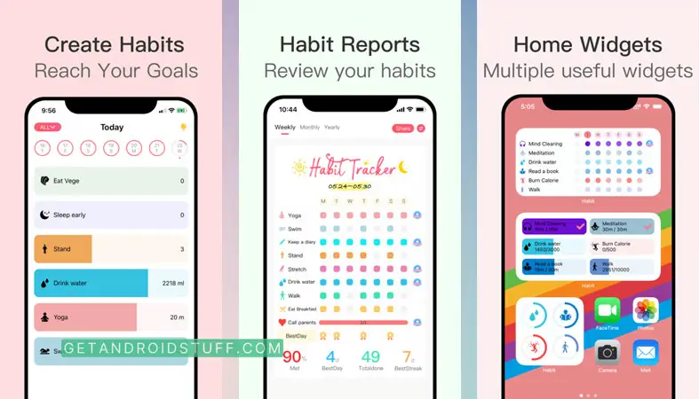 Screenshots of Habit Tracker Goal Tracker & Daily Planner app