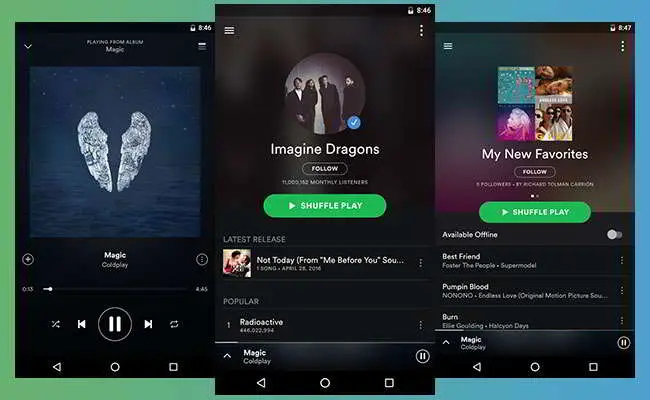 Spotify android music apps
